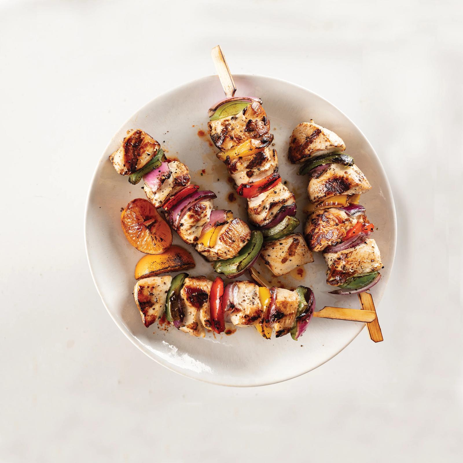 4 (7 oz.) Air-Chilled Chicken Skewers With Vegetables - summer grilling