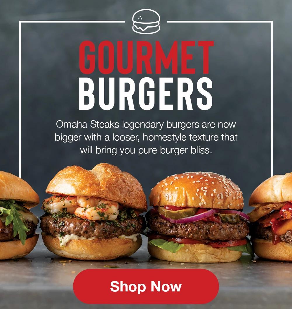 GOURMET BURGERS - Omaha Steaks legendary burgers are now bigger with a looser, homestyle texture that will bring you pure burger bliss. || Shop Now