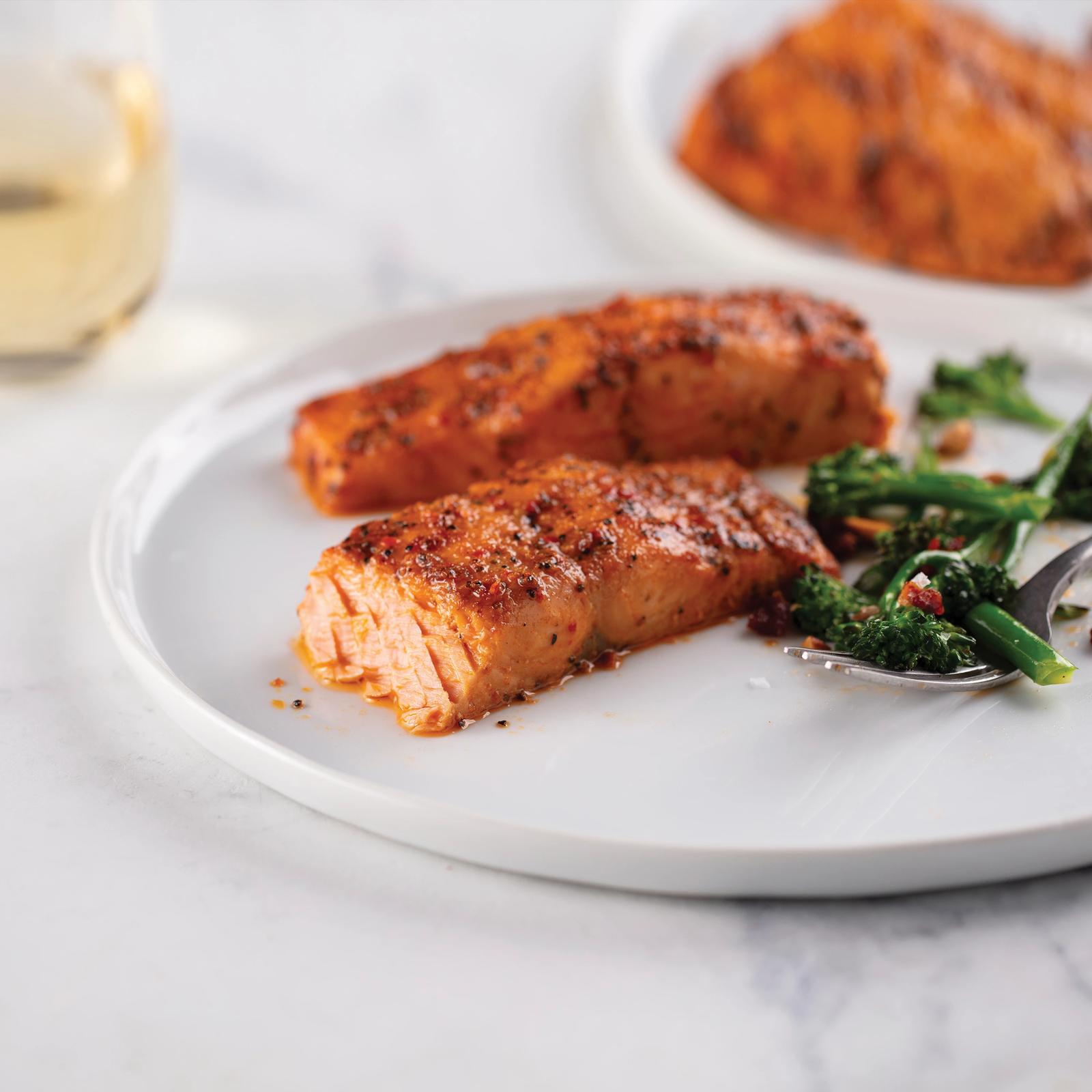 4 (6 oz.) Marinated Salmon Fillets - summer grilling