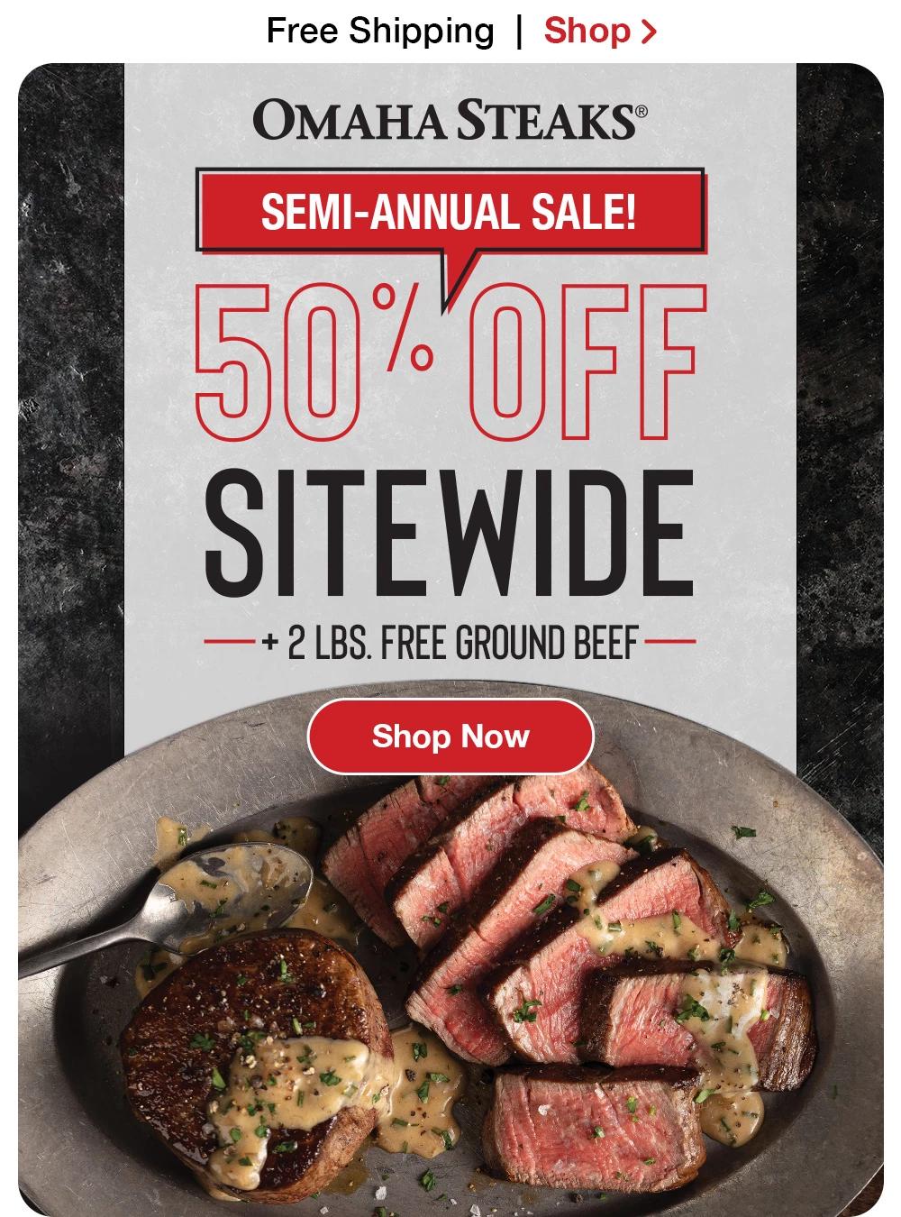 Send gifts with 50% OFF sitewide! - Omaha Steaks