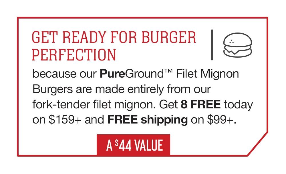 Member Special 2x Points + 8 FREE Filet Mignon Burgers Omaha Steaks