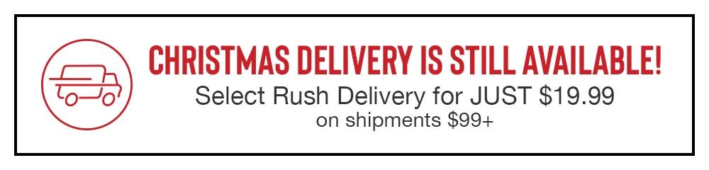 CHRISTMAS DELIVERY IS STILL AVAILABLE! Select Rush Delivery for JUST $19.99 on shipments $99+