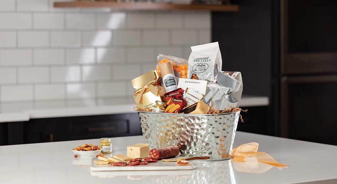 Father's Day Meat & Cheese Gift Tower with Wine