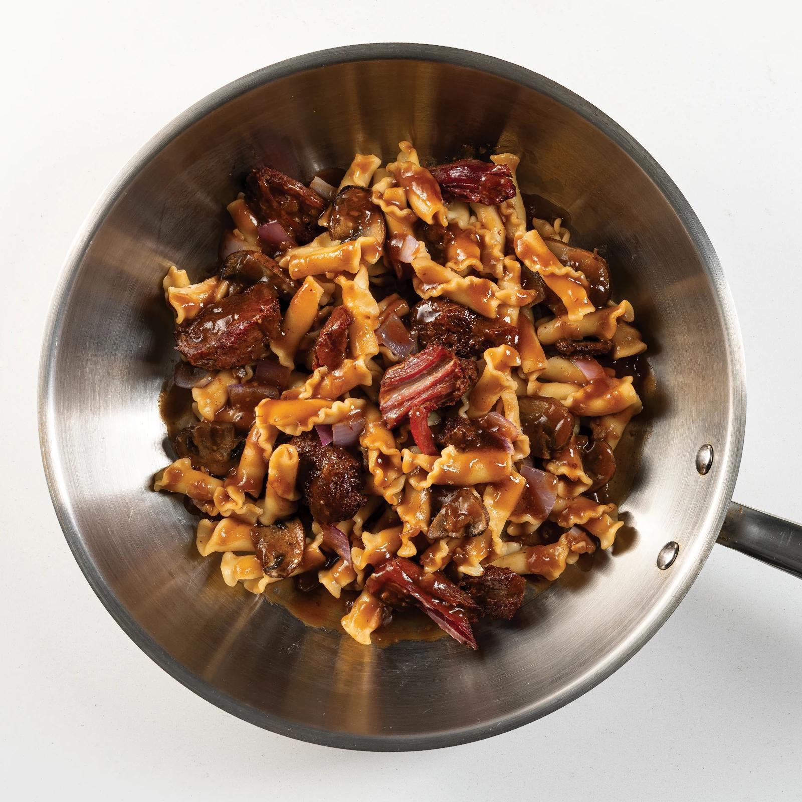 One-Pan Meal: Braised Beef With Balsamic Mushroom