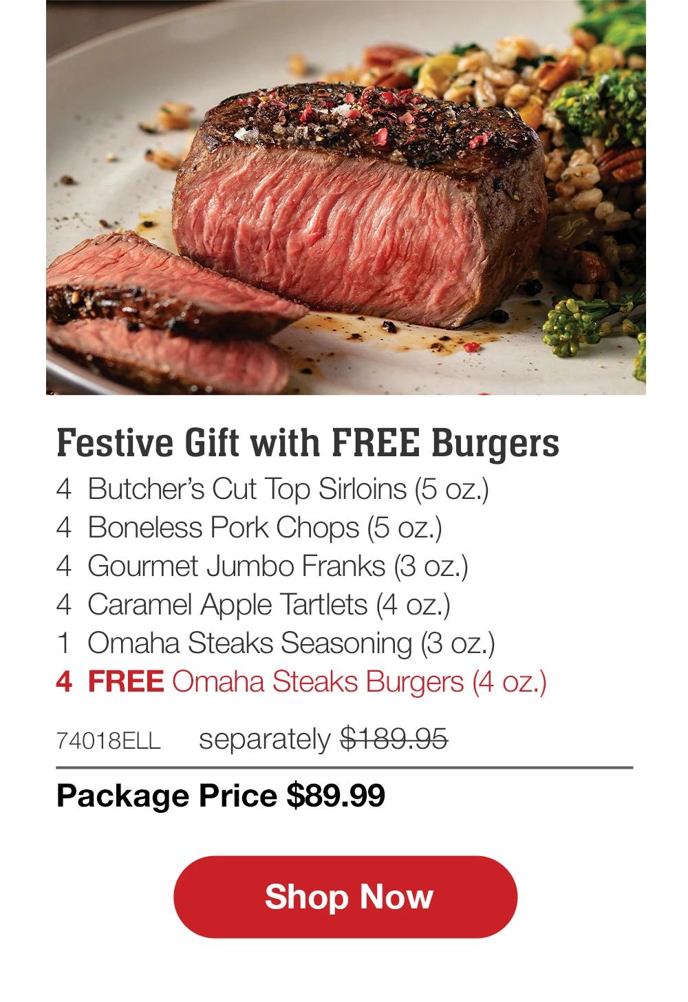 Omaha Steaks Big Backyard Barbeque Package (4x Ribeyes, 2lbs. St  Louis-Style Spare Ribs, 4x Omaha Steaks Burgers, 4x Scalloped Potatoes, 4  Caramel Apple Tartlets, 1 jar Omaha Steaks Seasoning) 