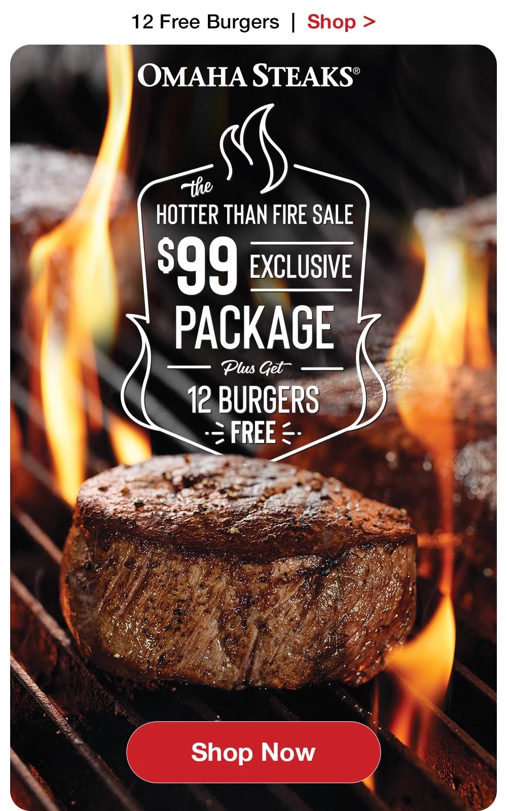 12 FREE BURGERS | the HOTTER THAN FIRE SALE $99 EXCLUSIVE PACKAGE | Plus Get 12 BURGERS FREE || Shop Now