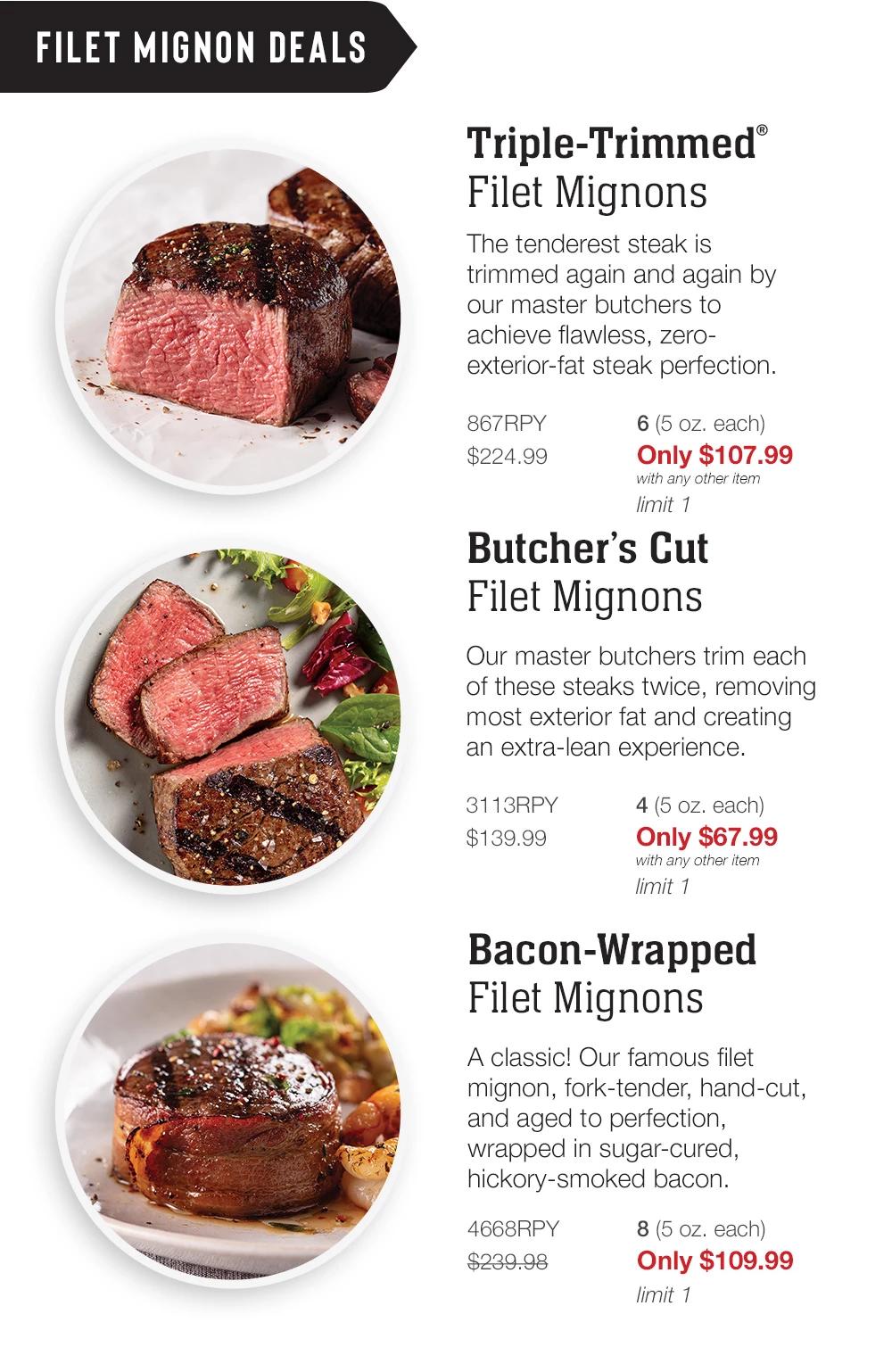 FILET MIGNON DEALS