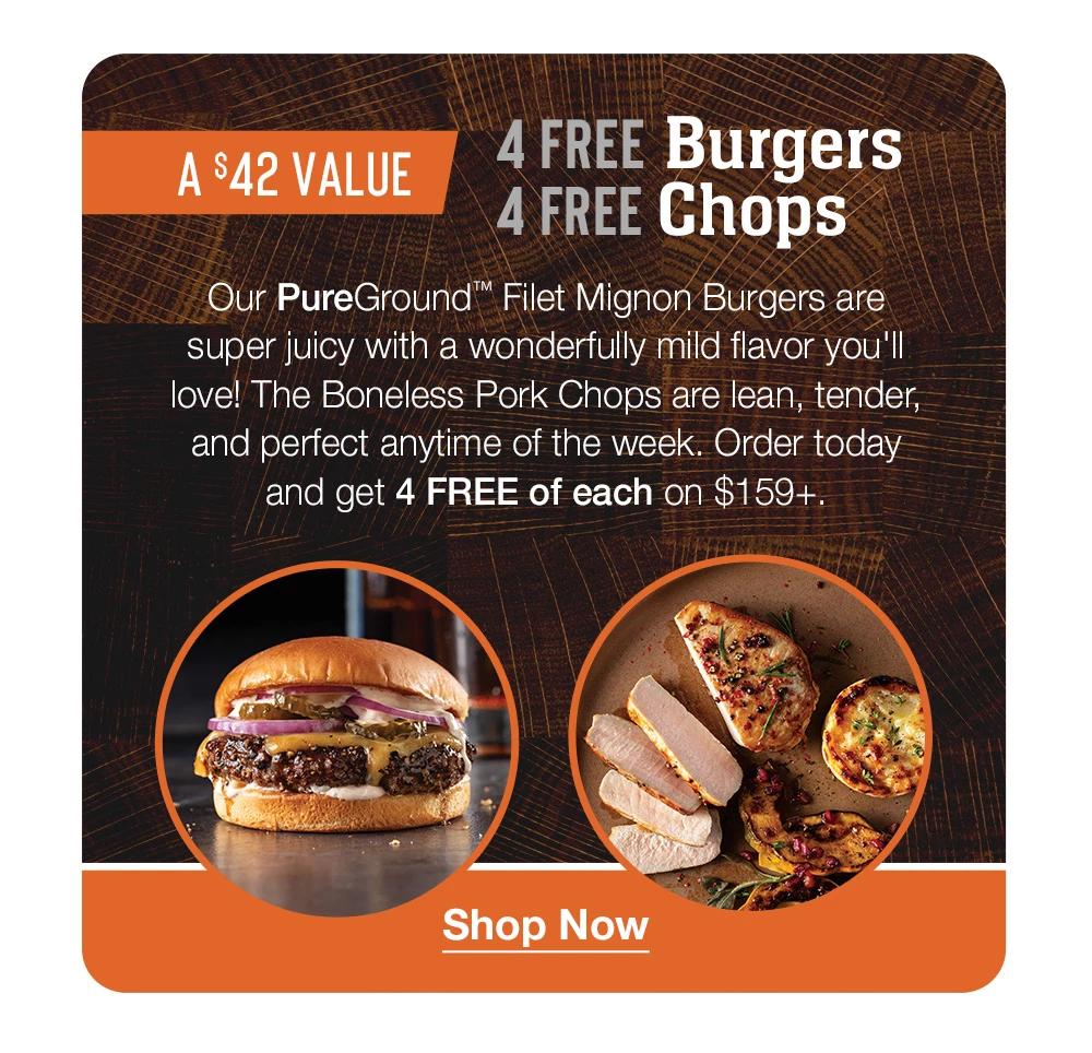 A S42 VALUE | 4 FREE Burgers 4 FREE Chops | Our PureGround™