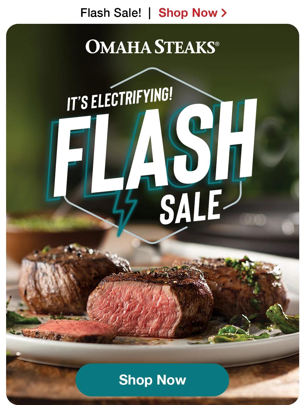Flash Sale! | Shop Now > OMAHA STEAKS® | IT'S ELECTRIFYING! FLASH SALE || Shop Now