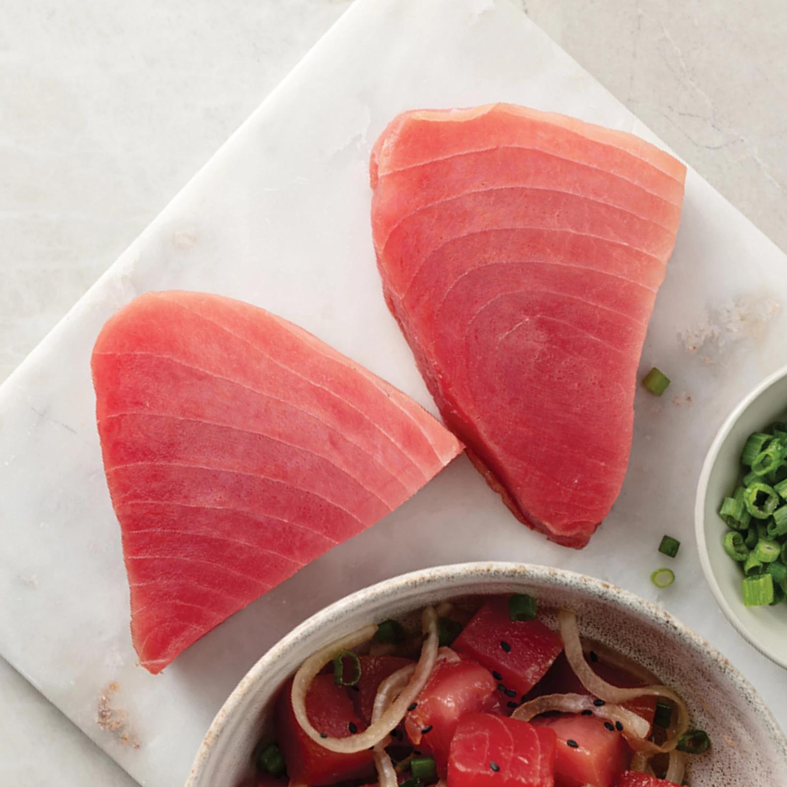 Omaha Steaks Sushi-Grade Ahi Tuna Steaks 4 Pieces 6 oz Per Piece