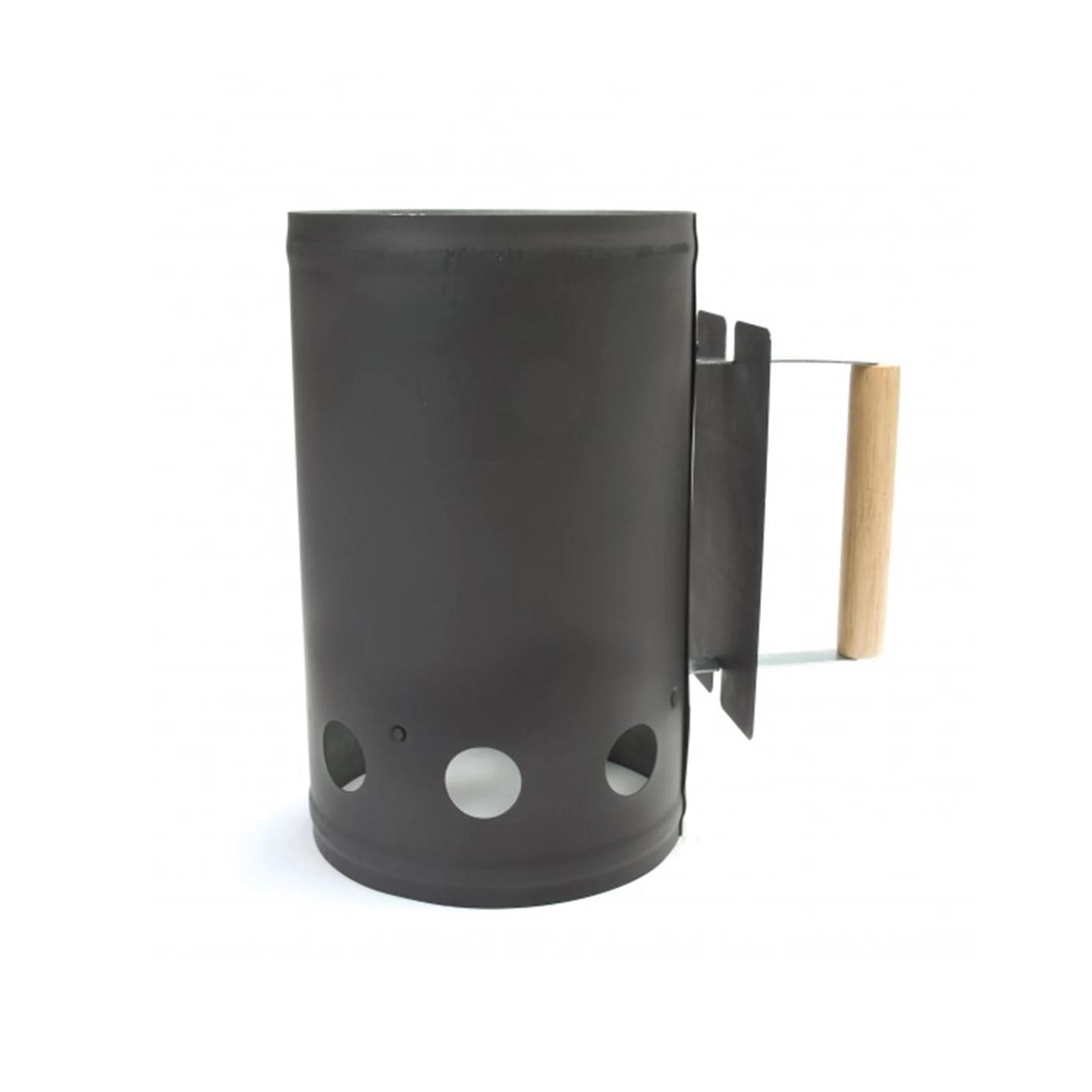 Chimney Starter w/ Hardwood Handle Black