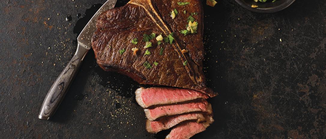 Aged steak presentation