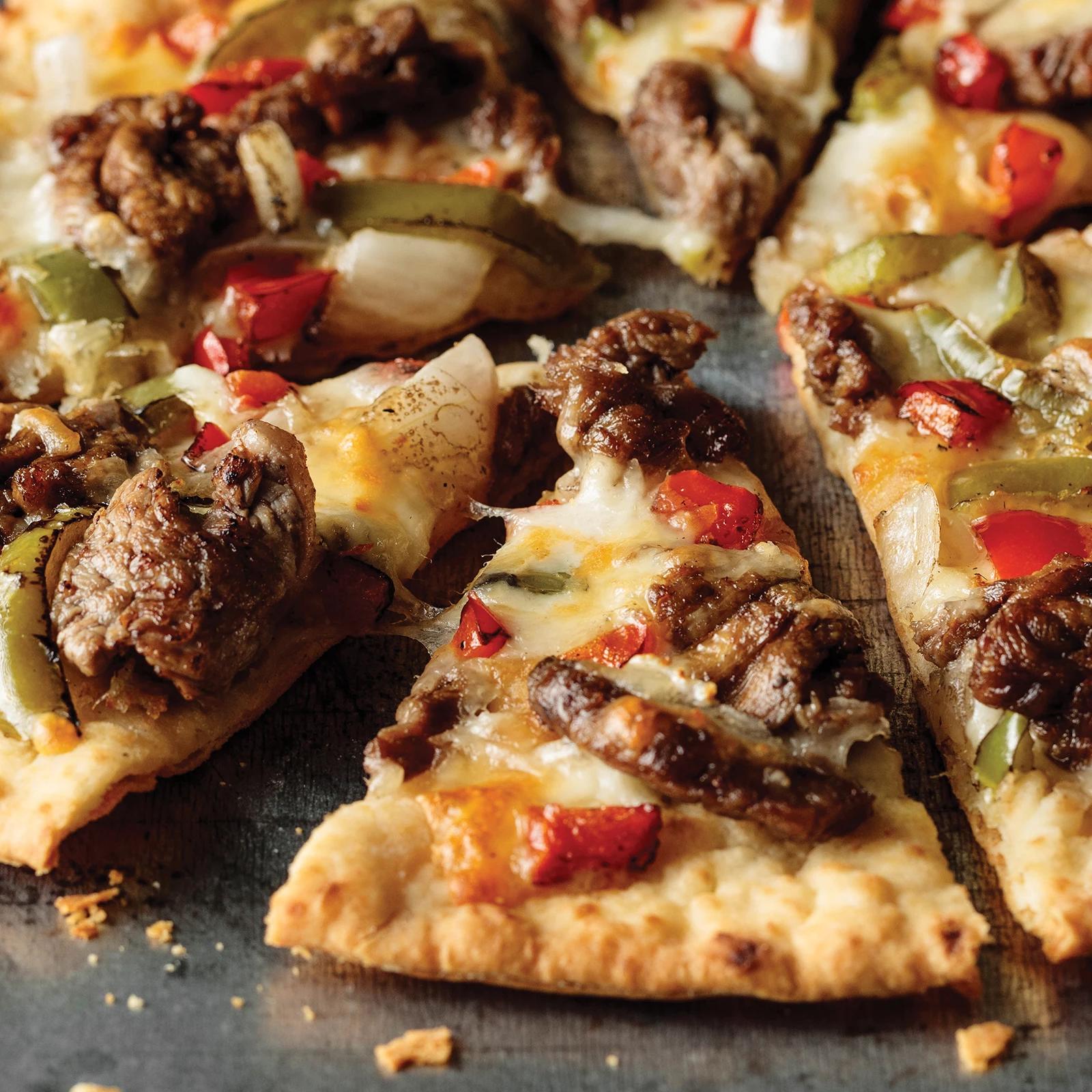Omaha Steaks Artisan Flatbread: Filet Mignon Cheesesteak 2 Pieces 9.3 oz Per Piece