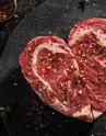 heart-shaped steaks