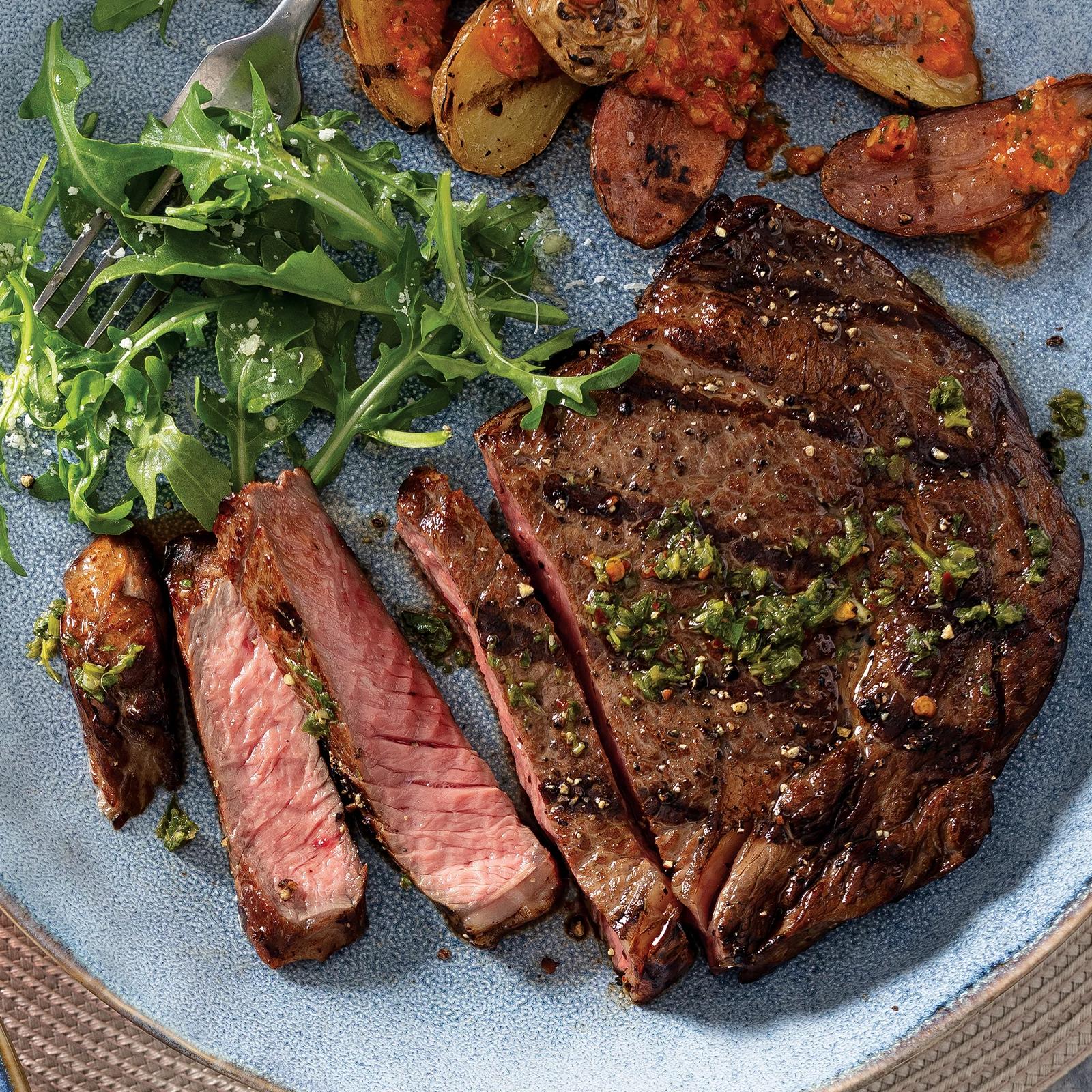 Omaha Steaks, top sirloin with Omaha steak seasoning. Before, during and  after. Plus the veggie that makes your pee smell. 😋 : r/grilling