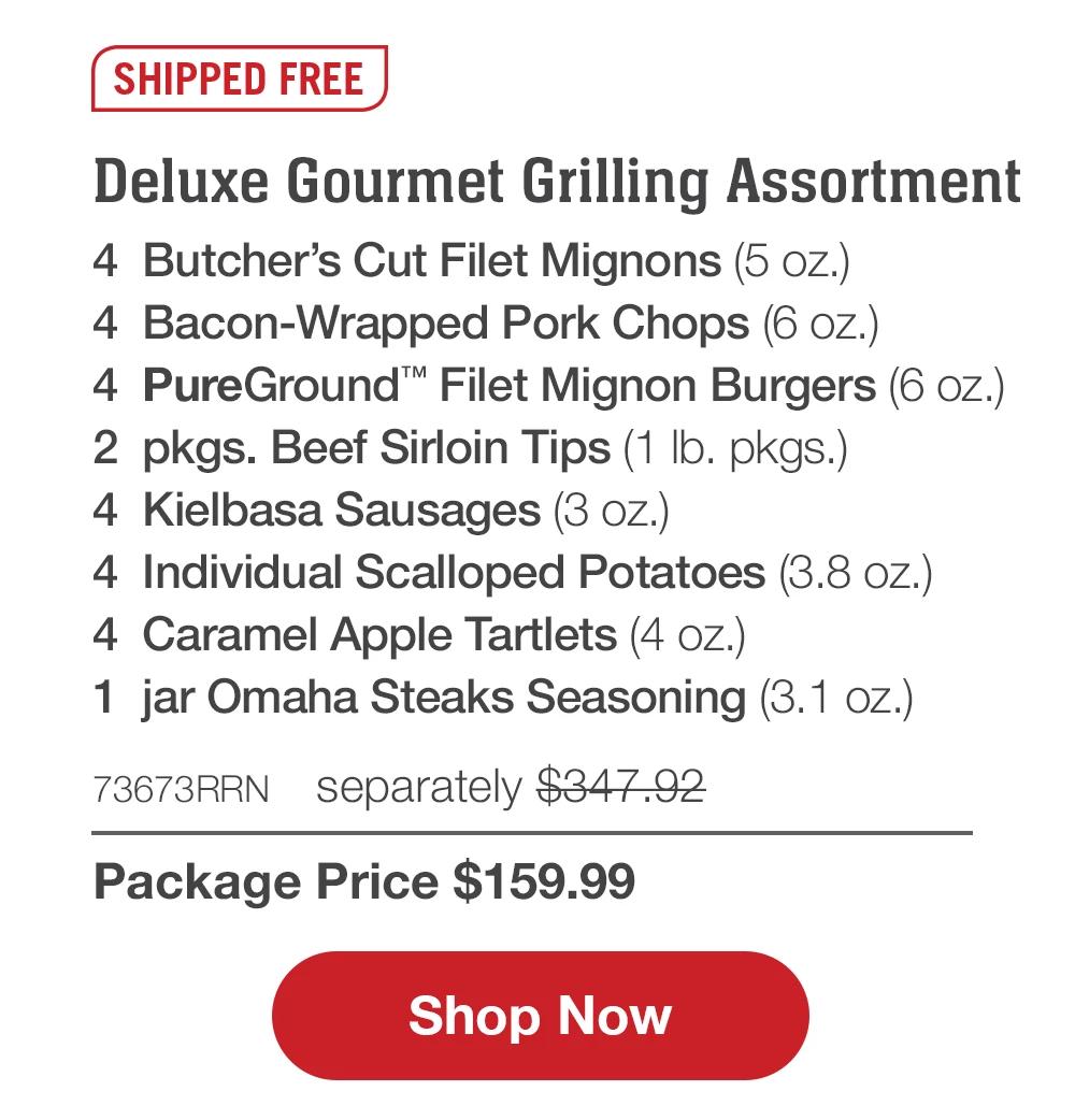 SHIPPED FREE | Protein Value Pack - 4 Butcher's Cut Top Sirloins (6 oz.) - 4 Bacon-Wrapped Pork Chops (6 OZ.) - 4 Air-Chilled Boneless Chicken Breasts (5 oz.) - 4 PureGround™ Sirloin Burgers (6 OZ.) - 4 Gourmet Jumbo Franks (3 oz.) - 1 jar Omaha Steaks Seasoning (3. 1 Oz.) - 72842RRN separately $275.94 | Package Price $129.99 || Shop Now