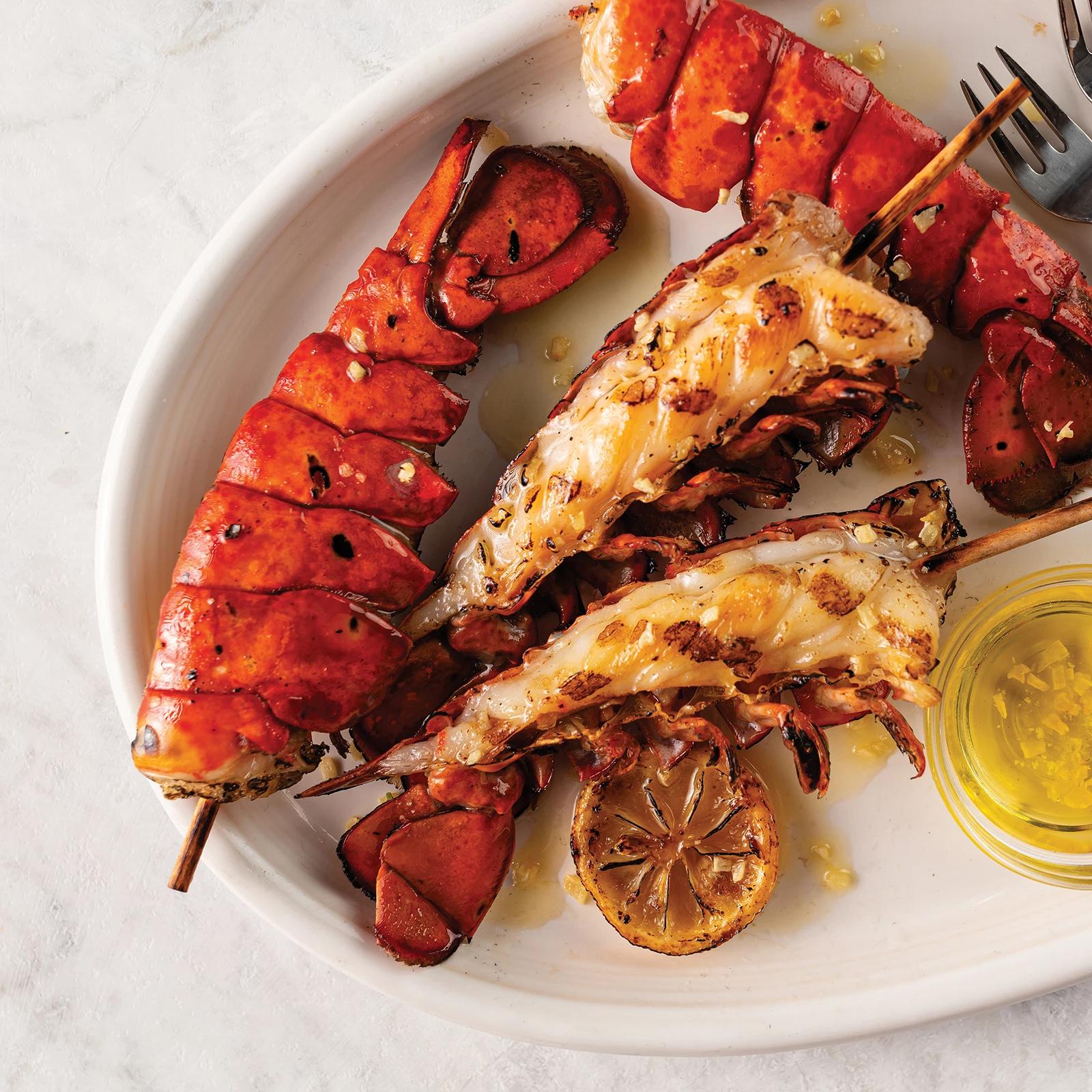 Split Lobster Tail Skewers Omaha Steaks